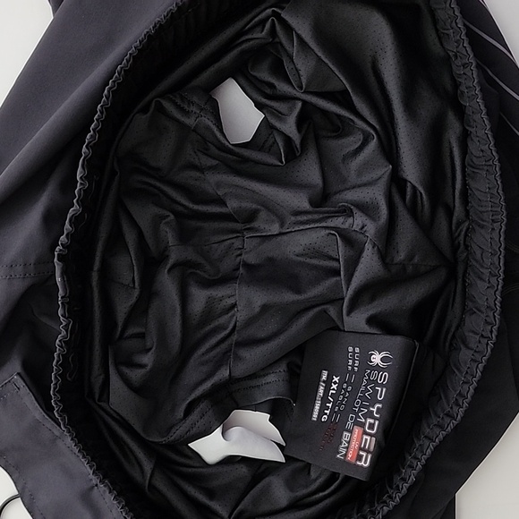 SPYDER Men's Black White Stripes Swim Trunks Board Short  Quick Dry Size XXL - Picture 10 of 16